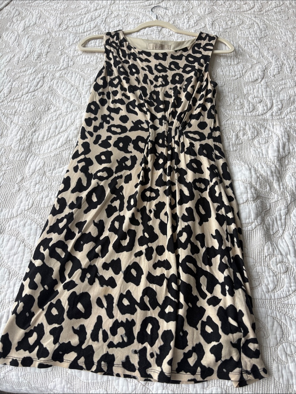 LOFT Black and Cream Leopard Print Top